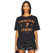 Champagne Cowboy  - Oversized Tee - Black - The Laundry Room