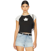 Stardom - Baby Tee - Black Snow & White - The Laundry Room