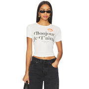 BONJOUR JE T'AIME SS - Baby Tee - White