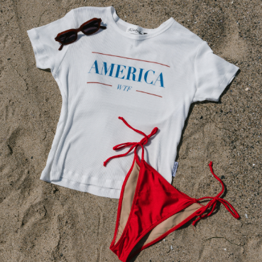 America WTF - Baby Tee - White