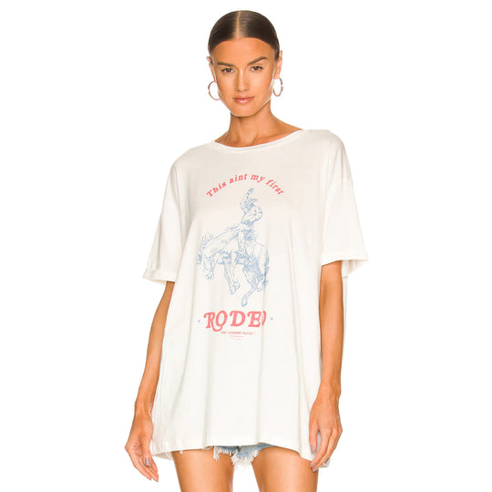 First Rodeo - Oversized Tee - White