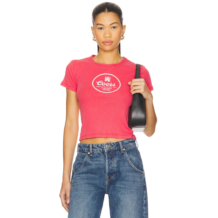 Coors Fine Banquet Beer - Baby Tee - Vintage Red