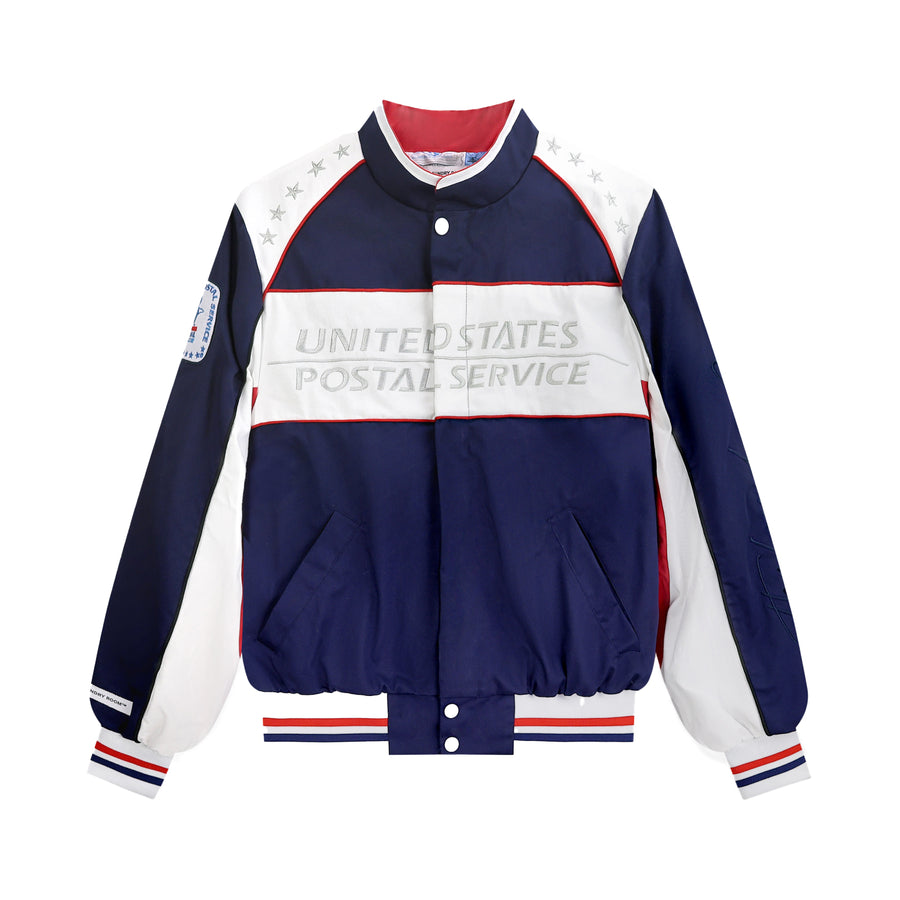 USPS - Racing Jacket - White & Navy - The Laundry Room