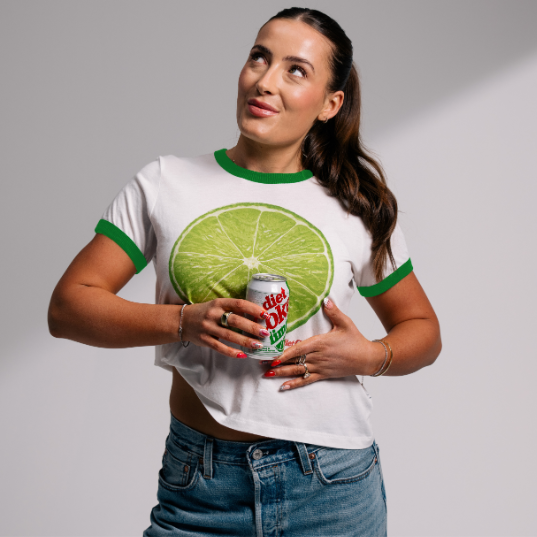 Diet Coke Lime Flavor - Perfect Ringer Tee - White & Lime
