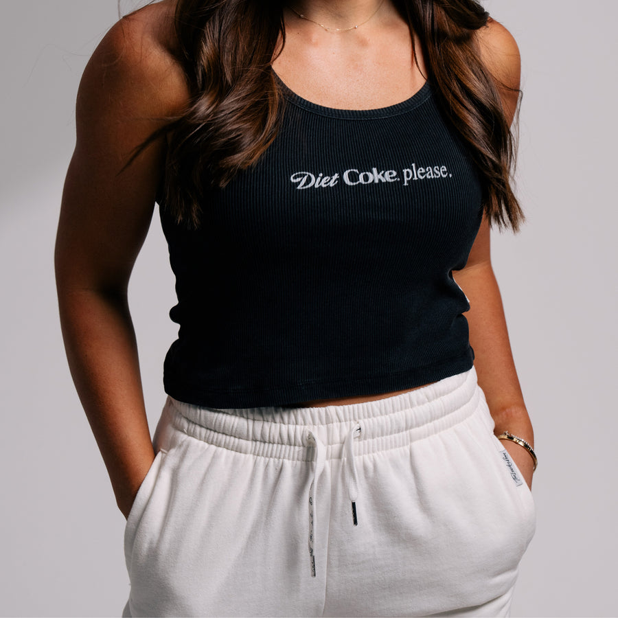 Diet Coke Please - Rib Tank - Black Snow