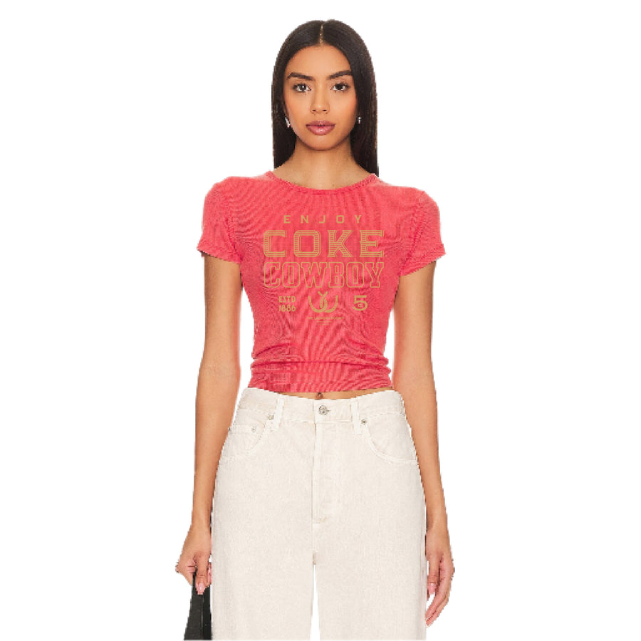 Enjoy Coke Cowboy Horseshoe - Baby Tee - Vintage Red - The Laundry Room
