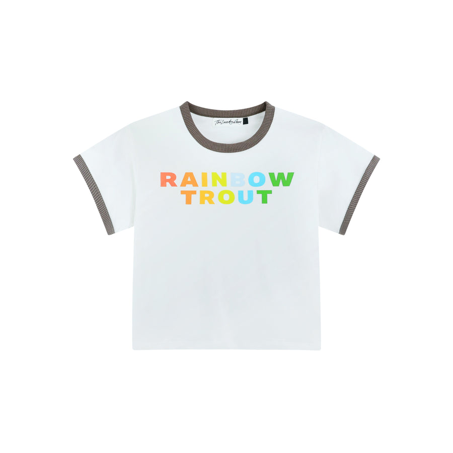 Rainbow Trout - Perfect Ringer Tee - White & Brown - The Laundry Room