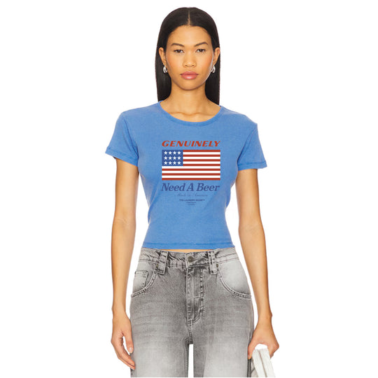 Genuinely Need A Beer - Baby Tee - Vintage Blue - The Laundry Room