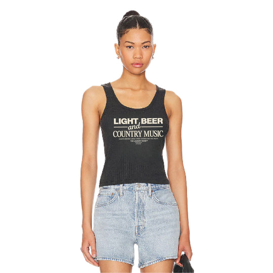 Light Beer And Country Music - Rib Tank - Black Snow - The Laundry Room