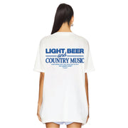 Light Beer And Country Music - Oversized Tee - White - The Laundry Room