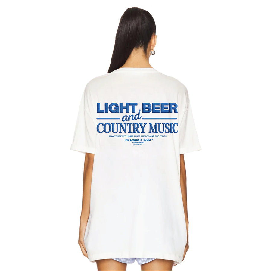 Light Beer And Country Music - Oversized Tee - White - The Laundry Room