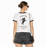 Ain't My First Ain't My Last - Perfect Ringer Tee - White & Black Snow - The Laundry Room