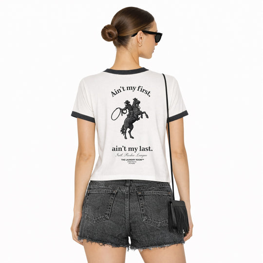 Ain't My First Ain't My Last - Perfect Ringer Tee - White & Black Snow - The Laundry Room