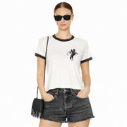 Ain't My First Ain't My Last - Perfect Ringer Tee - White & Black Snow - The Laundry Room