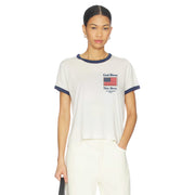 God Bless This Mess Flag - Perfect Ringer Tee - Bone & Navy Snow - The Laundry Room