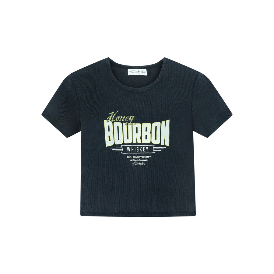 Honey Bourbon Whiskey - Baby Tee - Black Snow - The Laundry Room