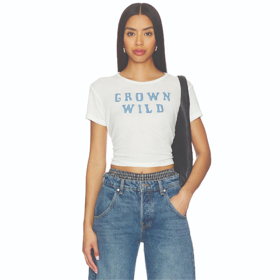 Grown Wild Denim - Baby Tee - White - The Laundry Room