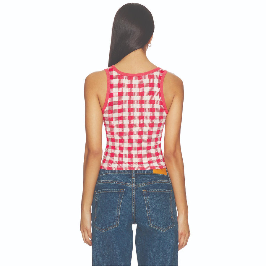 Cowboy Country Denim - Rib Tank - Red Gingham - The Laundry Room