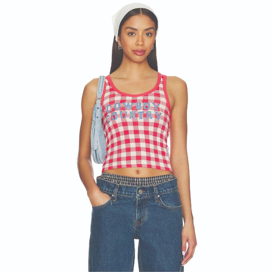 Cowboy Country Denim - Rib Tank - Red Gingham - The Laundry Room