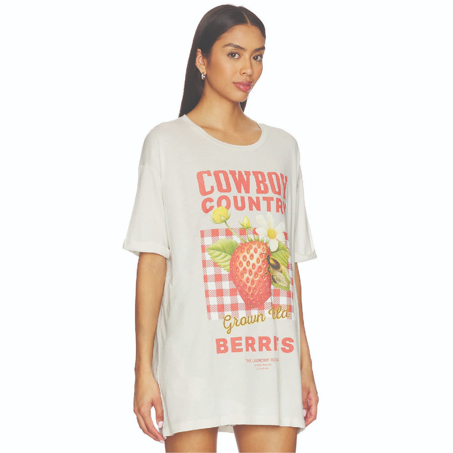 Cowboy Country Berries - Oversized Tee - Bone - The Laundry Room