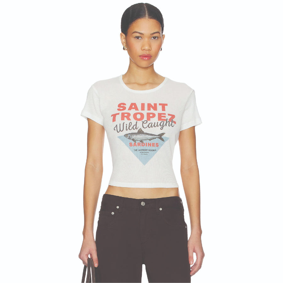 Saint Tropez Sardines - Baby Tee - White - The Laundry Room