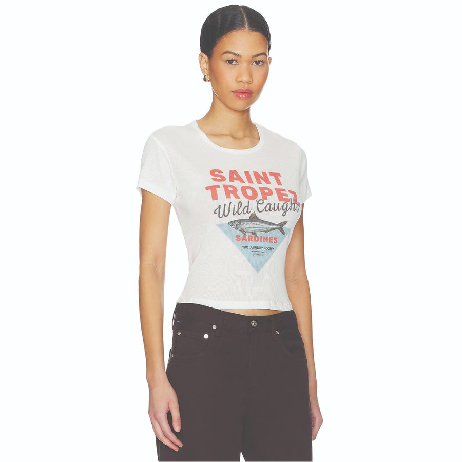 Saint Tropez Sardines - Baby Tee - White - The Laundry Room
