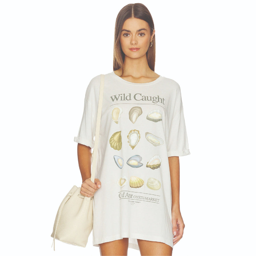 Wild Caught Oyster Market - Oversized Tee - Bone - The Laundry Room