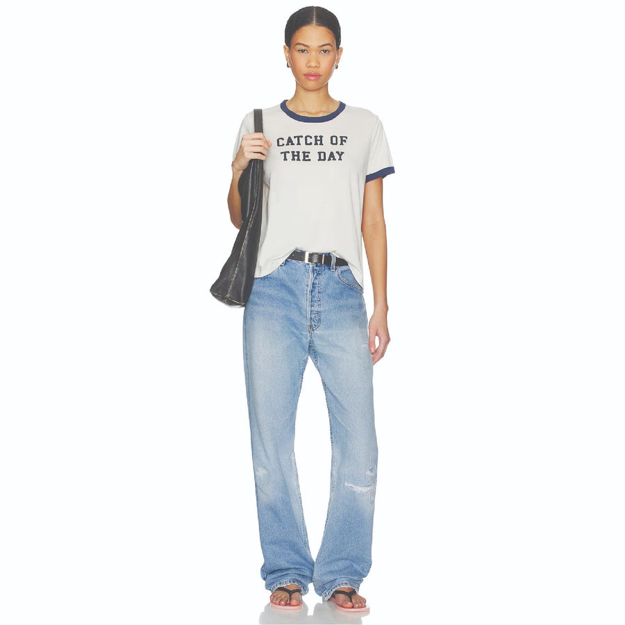 Catch Of The Day - Perfect Ringer Tee - Bone & Navy Snow - The Laundry Room