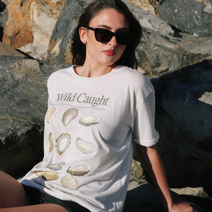 Wild Caught Oyster Market - Oversized Tee - Bone - The Laundry Room