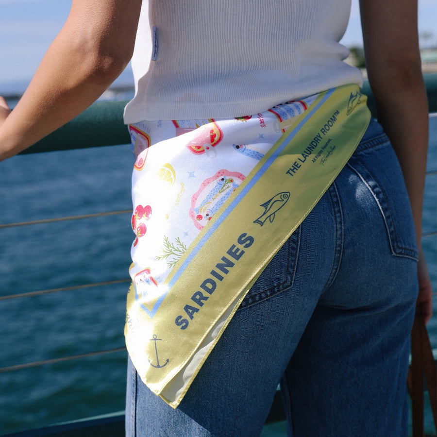 Wild Caught Sardines - Silky Bandana - Yellow