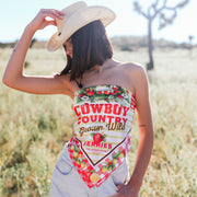 Cowboy Country Grown Wild Berries - Silky Bandana - Red Gingham - The Laundry Room