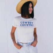 Cowboy Country Denim - Baby Tee - White - The Laundry Room