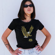 Hardly Dangerous Eagle - Baby Tee - Black Snow - The Laundry Room