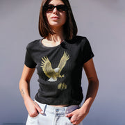 Hardly Dangerous Eagle - Baby Tee - Black Snow - The Laundry Room