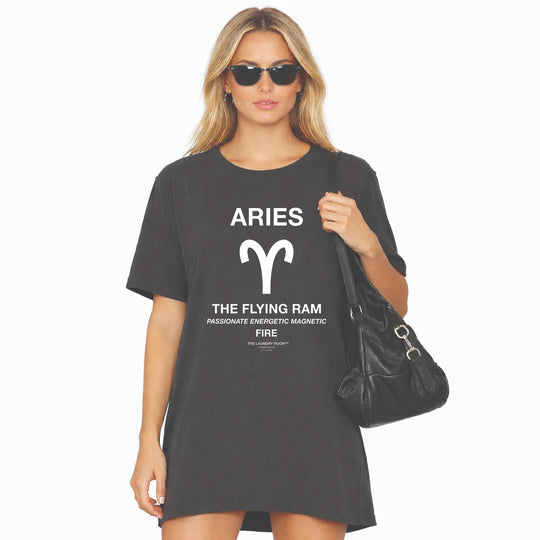Aries Ram - Oversized Tee - Black Snow - The Laundry Room