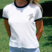 Ain't My First Ain't My Last - Perfect Ringer Tee - White & Black Snow