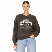 Apres-Ski Aspen Colorado - Classic Crewneck Sweater - Chocolate