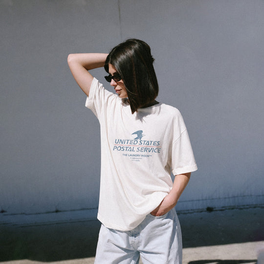 USPS Stack - Oversized Tee - White