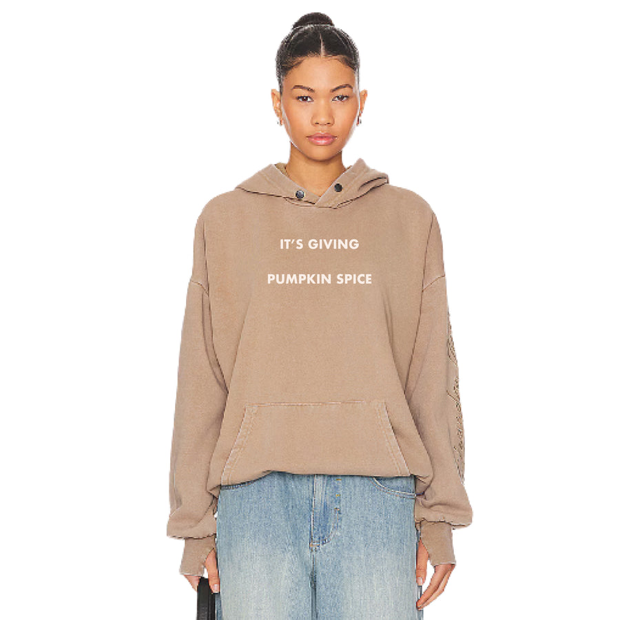 It's Giving Pumpkin Spice - Hideout Hoodie - Camel Gold