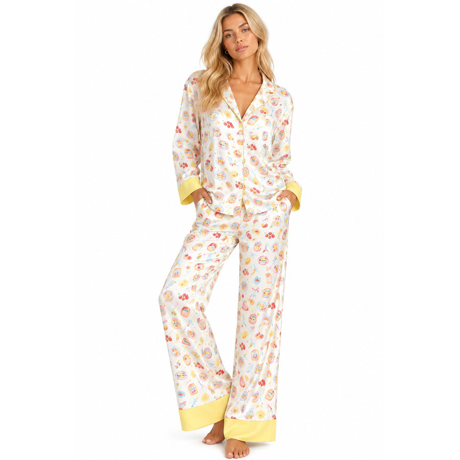 Wild Caught Sardines - Silky PJ Set - White