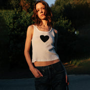 Infinite Love - Rib Tank - White - The Laundry Room